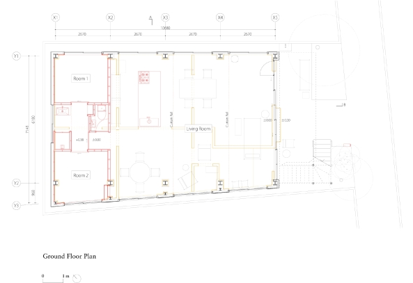 Japan, Hous for seven people, mnm Mio Tsuneyama, Baugruppe, Stahlbau, Leben und Arbeiten, Holzkonstruktion, Stahlbau, Sichtbeton, Sperrholz, Madeleine Kessler