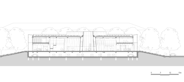 Jacques Sebbag, Bernard Guillien, Laurent Boudrillet, Thomas Dryjski, Anne Pezzoni, archi5, mas+, Glassfassade, Marsan, Mediatheque, Glasskasten, Bücherei, Bibliotheke, Mediathek, Didier Boy de la Tour, Gaston F. Bergeret