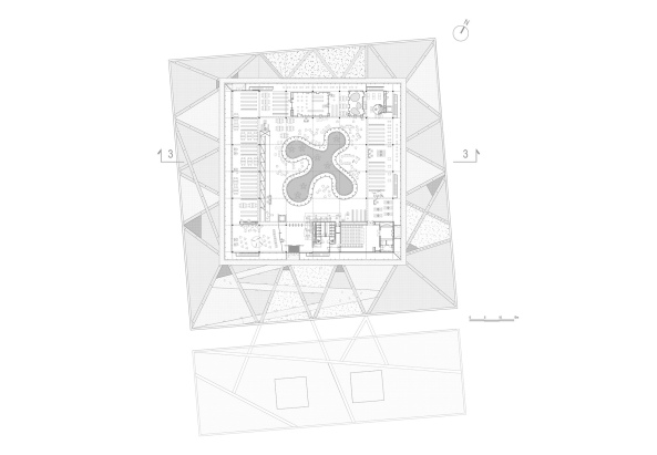 Jacques Sebbag, Bernard Guillien, Laurent Boudrillet, Thomas Dryjski, Anne Pezzoni, archi5, mas+, Glassfassade, Marsan, Mediatheque, Glasskasten, Bcherei, Bibliotheke, Mediathek, Didier Boy de la Tour, Gaston F. Bergeret