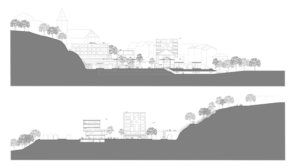 Hosoya Schaefer Architects, Wettbewerb, Herisau, Bahnhof, Schweiz, Infrastruktur, Infrastrukturprojekt, Infrastruktur, Verkehr, Wohnen, Bro, Gewerbe