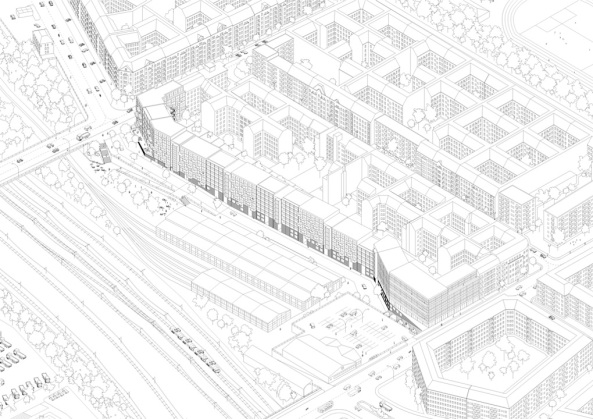 Robertneun; Am Lokdepot; Wohnanlage; Neubau; Berlin; Gleisdreieck; Park; Werner Huthmacher; postindustrielle Romantik; rustikaler Rohbau; kr�ftiger Rohbau; Tom Friedrich; Nils Buschmann