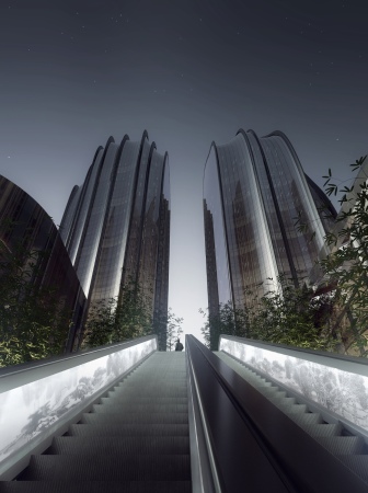 Hochhaus, MAD, China, Peking, Beijing, Chaoyang Park Plaza, Brogebude, Brohaus, Park, Wohnhochhaus, Chinesische Malerei, Shanghai, CCTV, Corporate Architecture