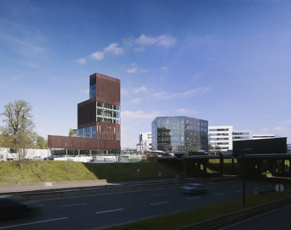 Euralille, LAN Architecture, Brogebude, Rem Koolhaas, Kupfer, Gitterwerk. Lattenwerk, Egis, office, O.M.A, OMA, Metallfassade, Brohaus, Neubau, Quantum Leap, Euravenir