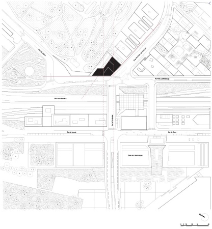 Euralille, LAN Architecture, Brogebude, Rem Koolhaas, Kupfer, Gitterwerk. Lattenwerk, Egis, office, O.M.A, OMA, Metallfassade, Brohaus, Neubau, Quantum Leap, Euravenir