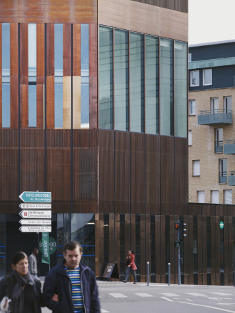 Euralille, LAN Architecture, Brogebude, Rem Koolhaas, Kupfer, Gitterwerk. Lattenwerk, Egis, office, O.M.A, OMA, Metallfassade, Brohaus, Neubau, Quantum Leap, Euravenir