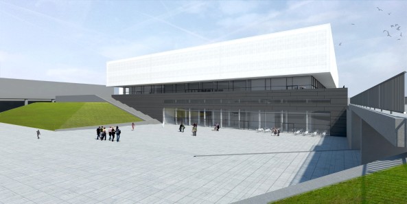 Neue Messe- und Kongresshalle, CityCube Berlin, CCB, Code Unique Architekten, Klaus Wowereit, Berlin, Simons und Hinze Landschaftsarchitekten, Bundeskongress des Deutschen Gewerkschaftsbundes, Messehalle Berlin, Messe Berlin, ICC; Ralf Schler, Ursulina Schler-Witte, Neubau, Architekten