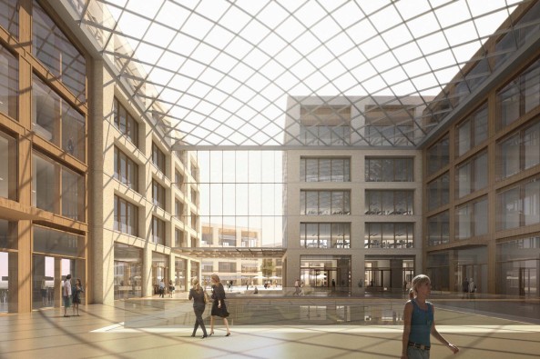 Ortner&Ortner Baukunst, O&O, Campus Wstenrot & Wrttembergische AG, Wettbewerb, Ludwigsburg, Brogebude, Erschlieung