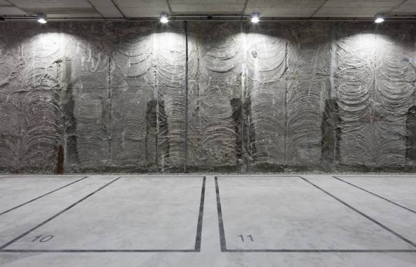 ACXT, Aitor Ortiz, Baskenland, baskisches Nationalarchiv, Archivgeb�ude, Archiv, Historical Archive of the Basque Country, Mar�a de Haro, 3, Bilbao, Archivo Hist�rico de Euskadi, Gonzalo Carro, Glasfassade, Interriodesign, Design, Spanien, Iberische Halbinsel, gefaltete Fassade, Lagerhaus, Kellergeschoss, Erdgeschoss, Rasen, B�rogeb�ude, Leser�ume, Lesesaal, Bibliothek, Arbeitsraum, Aktenschrank, bedrucktes Glas