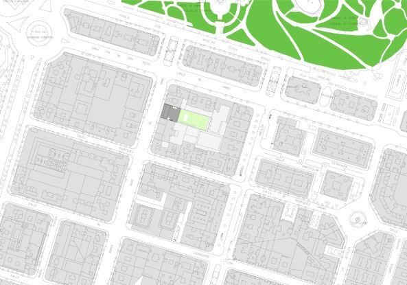 ACXT, Aitor Ortiz, Baskenland, baskisches Nationalarchiv, Archivgeb�ude, Archiv, Historical Archive of the Basque Country, Mar�a de Haro, 3, Bilbao, Archivo Hist�rico de Euskadi, Gonzalo Carro, Glasfassade, Interriodesign, Design, Spanien, Iberische Halbinsel, gefaltete Fassade, Lagerhaus, Kellergeschoss, Erdgeschoss, Rasen, B�rogeb�ude, Leser�ume, Lesesaal, Bibliothek, Arbeitsraum, Aktenschrank, bedrucktes Glas