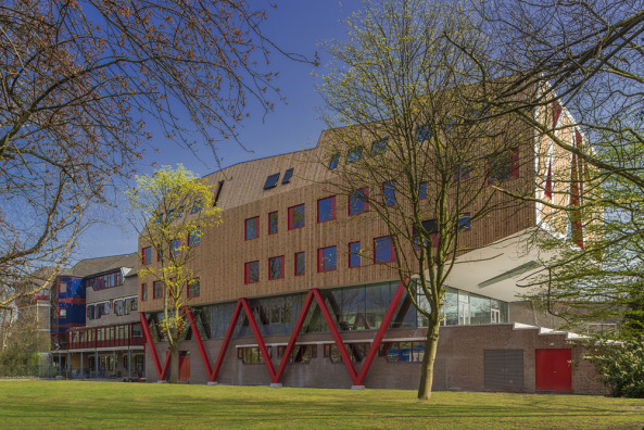 Geert Groote, Schule, Amsterdam, Niederlande, Search Architekten, SeARCH, Sanierung, Erweiterun, Holz, Fassade