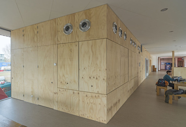 Geert Groote, Schule, Amsterdam, Niederlande, Search Architekten, SeARCH, Sanierung, Erweiterun, Holz, Fassade