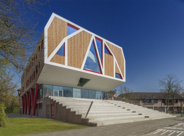 Geert Groote, Schule, Amsterdam, Niederlande, Search Architekten, SeARCH, Sanierung, Erweiterun, Holz, Fassade