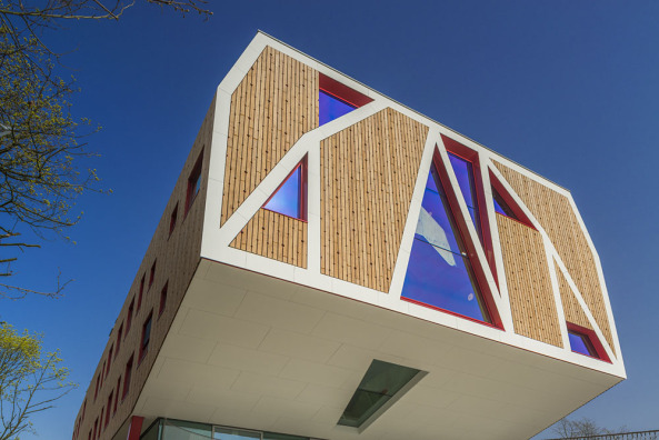 Geert Groote, Schule, Amsterdam, Niederlande, Search Architekten, SeARCH, Sanierung, Erweiterun, Holz, Fassade