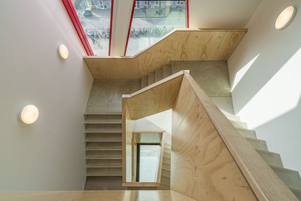 Geert Groote, Schule, Amsterdam, Niederlande, Search Architekten, SeARCH, Sanierung, Erweiterun, Holz, Fassade