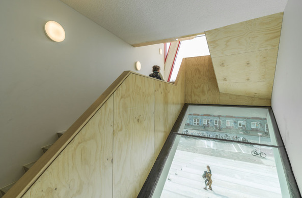 Geert Groote, Schule, Amsterdam, Niederlande, Search Architekten, SeARCH, Sanierung, Erweiterun, Holz, Fassade