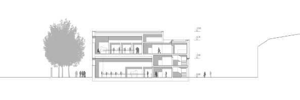 Architekten von Gerkan, Marg und Partner; gmp; Probenhaus; Deutschen Oper; Dsseldorf; Ballett; Balletthaus; Neubau; Sichtbetonoberflche
