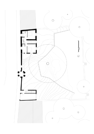 Hertweck Devernois Architectes Urbanistes; Simeon Levaillant;  Frankreich; Erweiterung; Anbei; Saint-Germain en Laye; Haus PLJ; unterirdisch; Extension; underground; unterirdisch; Ha-HA; Lucio Fontana; Einfamilienhaus; Topografie