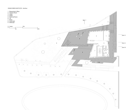 Issam Fares Institute for Public Policy and International Affairs, American University of Beirut, Zaha Hadid, Sichtbeton