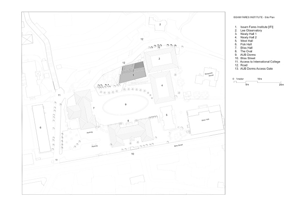Issam Fares Institute for Public Policy and International Affairs, American University of Beirut, Zaha Hadid, Sichtbeton