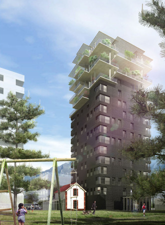 Maison douard Franois, douard Franois, Paris, Grenoble, Wohnhaus, Energieeffizienz, Nachhaltigkeit, Fassade, Ris-Orangis, Python, The democratization of the skyline, M6B2, Tower of Biodiversity, grne Fassade, Balkon, Terasse, Loggie