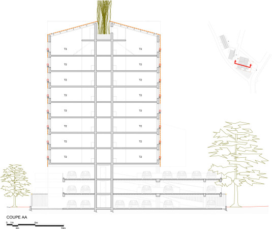 Maison douard Franois, douard Franois, Paris, Grenoble, Wohnhaus, Energieeffizienz, Nachhaltigkeit, Fassade, Ris-Orangis, Python, The democratization of the skyline, M6B2, Tower of Biodiversity, grne Fassade, Balkon, Terasse, Loggie