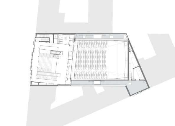 The Alsia Cinemas, Alsia, Paris, Frankreich, Manuelle Gautrand Architecture, Fassade, Kino, LSD, avenue du Gnral Leclerc, Umbau, Umnutzung, Lichtkonzept, Beleuchtung, Kinosaal, Stahlbetontrger