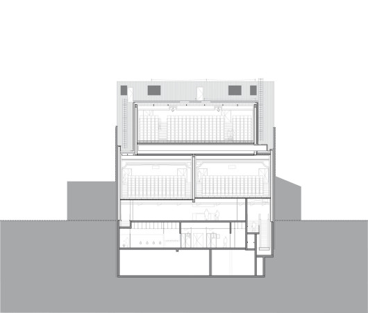 The Alsia Cinemas, Alsia, Paris, Frankreich, Manuelle Gautrand Architecture, Fassade, Kino, LSD, avenue du Gnral Leclerc, Umbau, Umnutzung, Lichtkonzept, Beleuchtung, Kinosaal, Stahlbetontrger