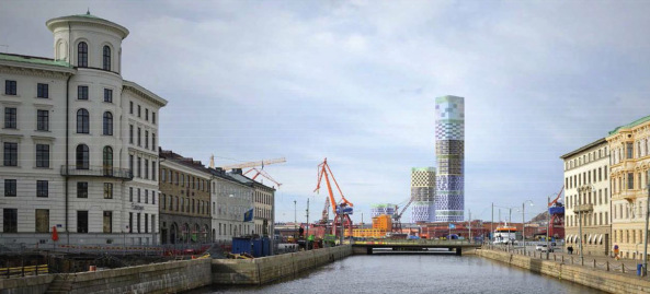 SOM, Serneke, Hochhaus, Gteborg, Entasis Arkitekter, Schweden, Sweden, Gothenburg, Lindholmen, Brogebude, office building, high rise, skyscraper, Glasfassade, Developer, Zaha Hadid Architects, SOM, Ian Simpson Architects, Manuelle Gautrand Architects, and Wingardhs Arkitektkontor