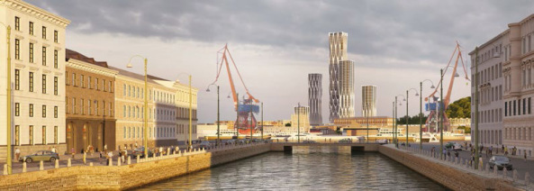 SOM, Serneke, Hochhaus, Gteborg, Entasis Arkitekter, Schweden, Sweden, Gothenburg, Lindholmen, Brogebude, office building, high rise, skyscraper, Glasfassade, Developer, Zaha Hadid Architects, SOM, Ian Simpson Architects, Manuelle Gautrand Architects, and Wingardhs Arkitektkontor