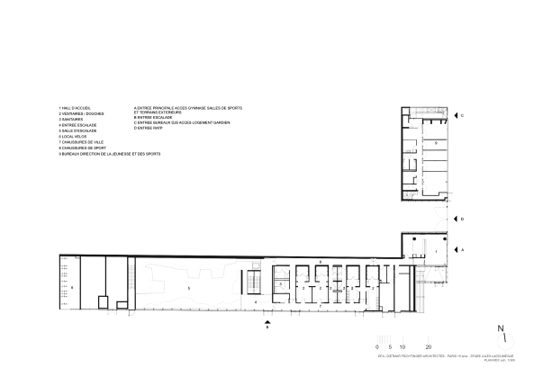 Sportzentrum JULES LADOUMEGU, Paris, 19. Arrondissement, Dietmar Feichtinger, Boulevard Peripherique