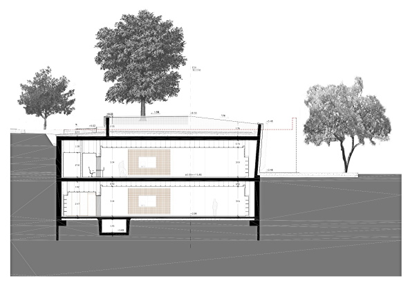 BCQ arquitectura barcelona, Library Joan Maragall, Villa Florida, Bibliothek, Garten, eingegraben, buried building, garden