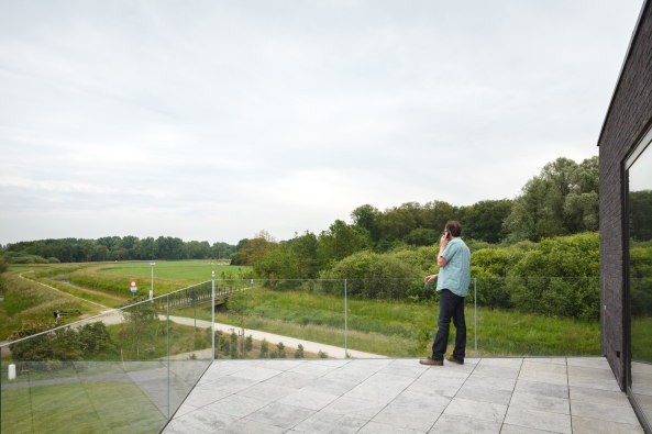 architectenbureau Wil-Ma, Westelo, Belgien, Brogebude, Bro, office building, Belgium, Stahl, steel, Fassade, Holz, Beton, Natur, Landschaft, Wastiau & Co Architectenbureau