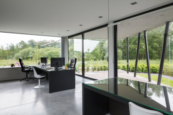 architectenbureau Wil-Ma, Westelo, Belgien, Brogebude, Bro, office building, Belgium, Stahl, steel, Fassade, Holz, Beton, Natur, Landschaft, Wastiau & Co Architectenbureau