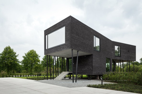 architectenbureau Wil-Ma, Westelo, Belgien, B�rogeb�ude, B�ro, office building, Belgium, Stahl, steel, Fassade, Holz, Beton, Natur, Landschaft, Wastiau & Co Architectenbureau