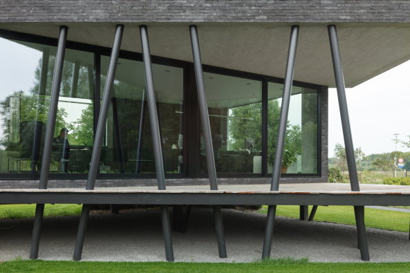 architectenbureau Wil-Ma, Westelo, Belgien, B�rogeb�ude, B�ro, office building, Belgium, Stahl, steel, Fassade, Holz, Beton, Natur, Landschaft, Wastiau & Co Architectenbureau