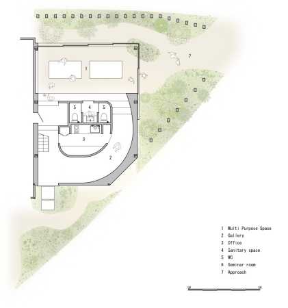 Koji Fujii/Nac�sa & Partners Inc., Cocochi comfort gallery Utsuwa, UID Architects, Tajiricho, Fukuyama, Hiroshima, Japan, Toshiya Ogino, Keisuke Maeda, Gemeindezentrum, Holz, Holzlatten, Lattenzaun, Wood, louvers, Natur, B�ume, Baum, Galerie, Seminar, Seminarr�ume, Treffpunkt, Veranstatulngsort, Hiroschima