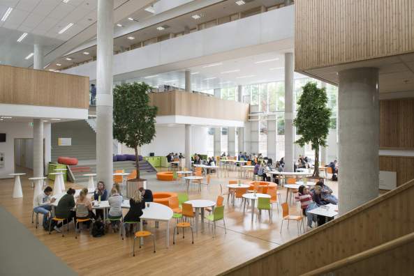 LIAG architects, Nijmegen, HAN University of Applied Sciences, Faculty of Education, Energieeffizienz, Naturmaterialien, Tageslicht, Licht, Glasdach, Dach, Biodiversitt