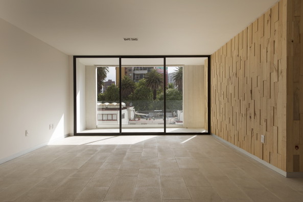 Wohnungsbau, 169 Amsterdam, JSa, Mexiko, Mexiko-Stadt, doppelte Fassade, Beton, Glas, Holz, Pinienholz