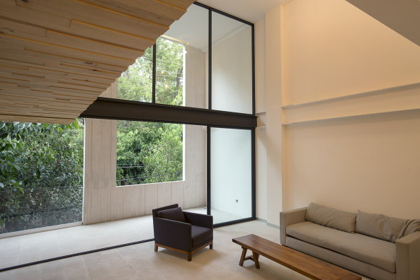 Wohnungsbau, 169 Amsterdam, JSa, Mexiko, Mexiko-Stadt, doppelte Fassade, Beton, Glas, Holz, Pinienholz