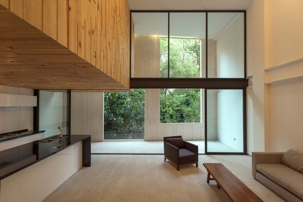 Wohnungsbau, 169 Amsterdam, JSa, Mexiko, Mexiko-Stadt, doppelte Fassade, Beton, Glas, Holz, Pinienholz