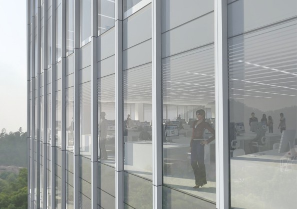 Shenzhen, China, OMA, Rem Koolhaas, CCTV, Essence Financial Building, new buildings, architecture, architects, Bauboom in Asien, Ole Scheeren, Prince Plaza, David Gianotten, Einschnitt, Aussicht