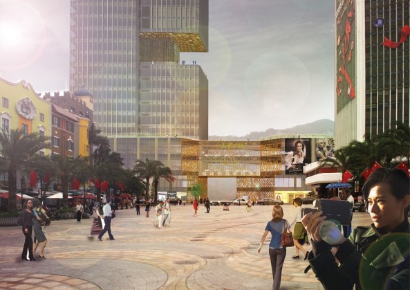 Shenzhen, China, OMA, Rem Koolhaas, CCTV, Essence Financial Building, new buildings, architecture, architects, Bauboom in Asien, Ole Scheeren, Prince Plaza, David Gianotten, Einschnitt, Aussicht