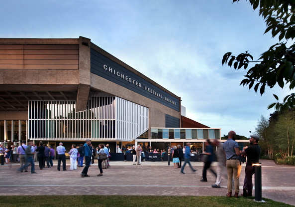 Chichester Festival Theatre, Haworth Tompkins, Powell and Moya, Theaterbau, Sichtbeton, Moderne, Umbau, concrete, renewal, modernism
