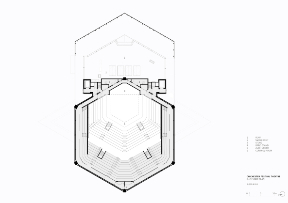 Chichester Festival Theatre, Haworth Tompkins, Powell and Moya, Theaterbau, Sichtbeton, Moderne, Umbau, concrete, renewal, modernism