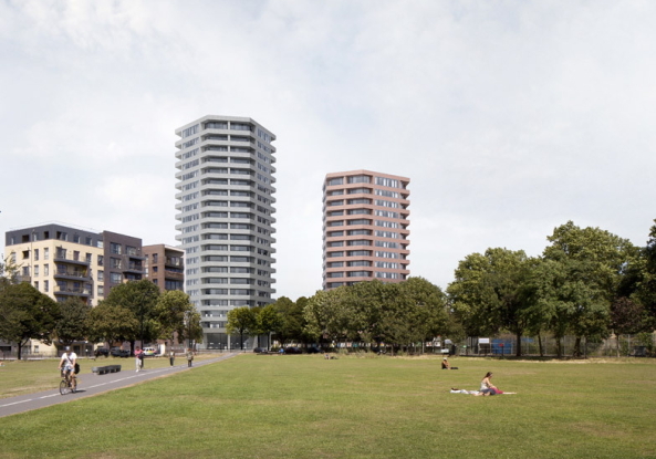 David Chipperfield Architects, Karakusevic Carson Architects, London, Hackney, Wohnhochhuser, residential high rise