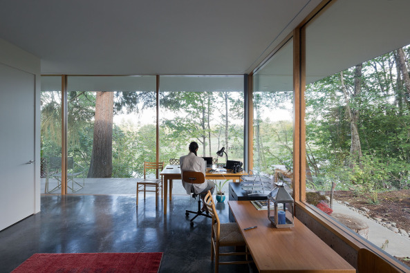 Bungalow mit Loch; Einfamilienhaus; Aurora; Oregon; No Architects; NOA; New York; Innenhof; Courtyard House; private residence; Flachdach; Loft