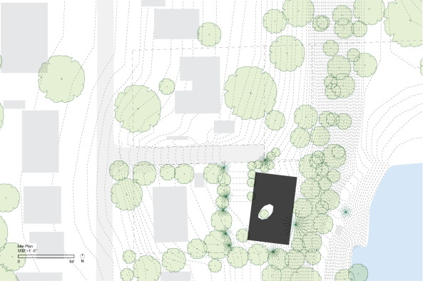 Bungalow mit Loch; Einfamilienhaus; Aurora; Oregon; No Architects; NOA; New York; Innenhof; Courtyard House; private residence; Flachdach; Loft