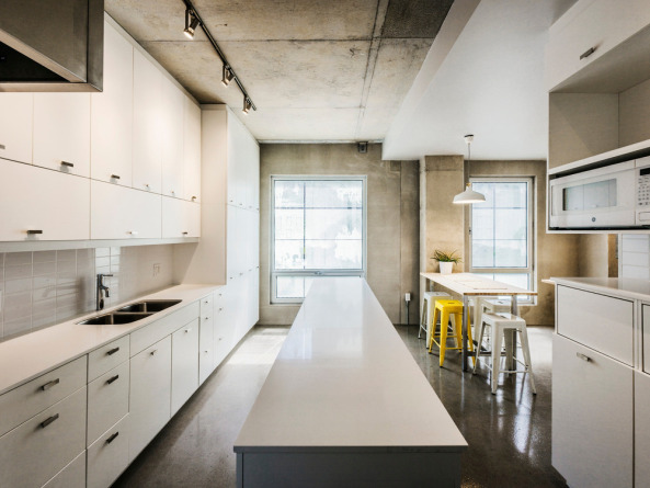 Edison Residence, KANVA, Montreal, Kanada, Studentenwohnheim, Canada, McGill University, Denkmalpflege, Beton, Fotogravur, Geschichtsbezug, Glas, Fassade