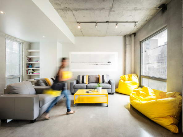 Edison Residence, KANVA, Montreal, Kanada, Studentenwohnheim, Canada, McGill University, Denkmalpflege, Beton, Fotogravur, Geschichtsbezug, Glas, Fassade