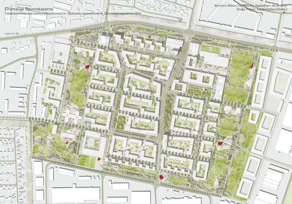 Wettbewerb Bayernkaserne, M�nchen, Freimann, Dudler, Hilmer Sattler Albrecht, Konversion